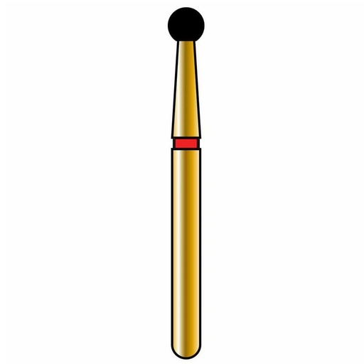 [G801-314-020-02.0-F] Round Gold Diamond Burs