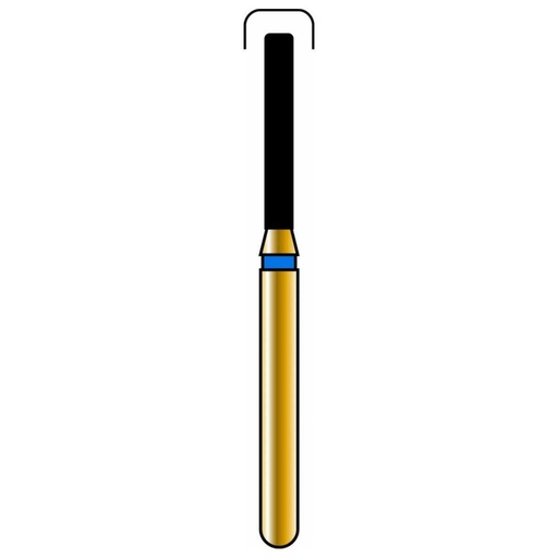 [G837R-314-012-08.0-M] Rounded Edge Cylinder Gold Diamond Burs