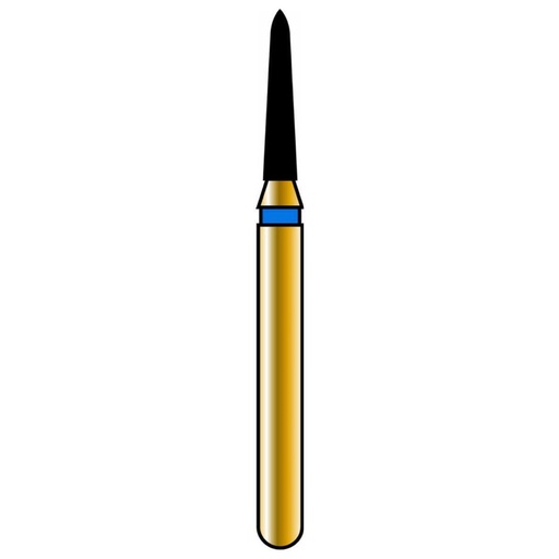 [G877K-314-012-06.0-M] Tapered Torpedo/Curettage Gold Diamond Burs