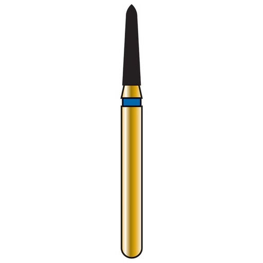[G877K-314-014-06.0-M] Tapered Torpedo/Curettage Gold Diamond Burs