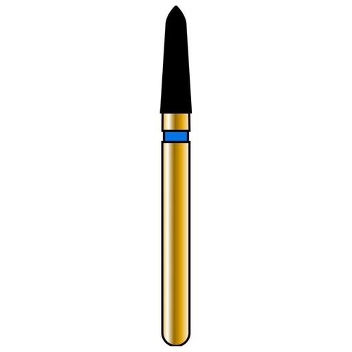 [G877K-314-018-06.0-M] Tapered Torpedo/Curettage Gold Diamond Burs