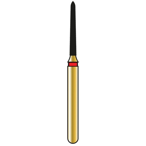 [G878K-314-010-08.0-F] Tapered Torpedo/Curettage Gold Diamond Burs