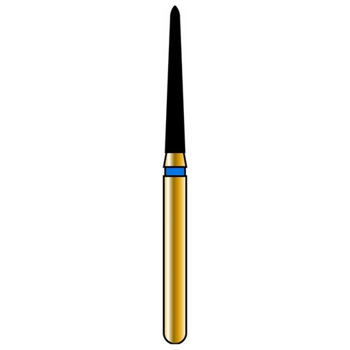 [G879K-314-014-10.0-M] Tapered Torpedo/Curettage Gold Diamond Burs