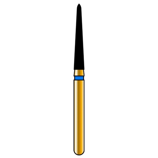 [G879K-314-016-10.0-M] Tapered Torpedo/Curettage Gold Diamond Burs