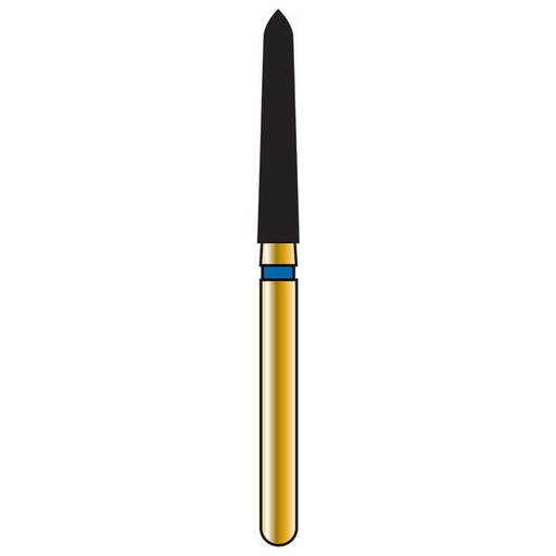 [G879K-314-018-10.0-M] Tapered Torpedo/Curettage Gold Diamond Burs
