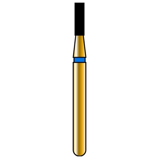 [G835-314-012-04.0-M] Flat End Cylinder Gold Diamond Burs