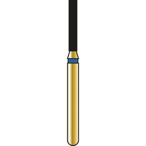 [G837-314-012-07.0-M] Flat End Cylinder Gold Diamond Burs