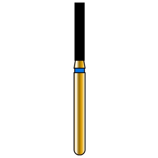 [G837-314-014-08.0-M] Flat End Cylinder Gold Diamond Burs